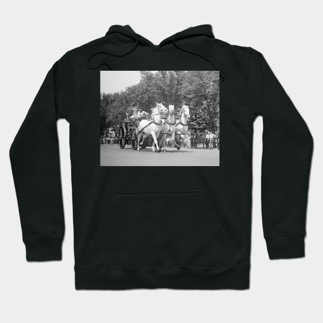 Fire Department Horses, 1925. Vintage Photo Hoodie by historyphoto